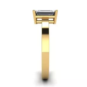Rectangular Diamond Ring in 18K Yellow Gold - Photo 2