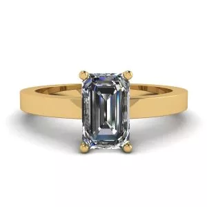 Rectangular Diamond Ring in 18K Yellow Gold