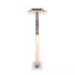 Emerald Cut Diamond Ring with Halo Rose Gold - Photo 2