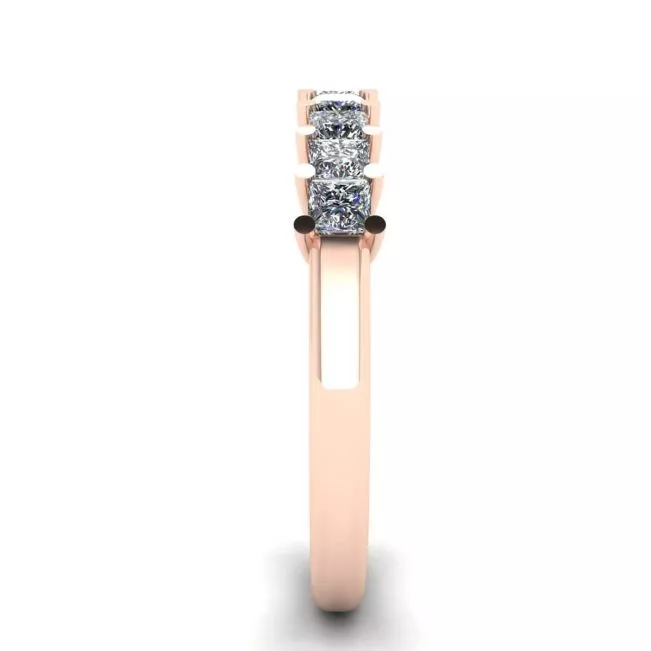 9 Square Princess Diamond Ring Rose Gold - Photo 2