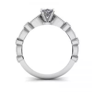 Oval Diamond Romantic Style Ring White Gold - Photo 1