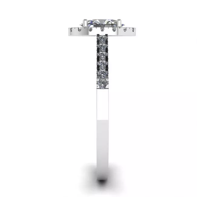 Oval Diamond Ring White Gold - Photo 2