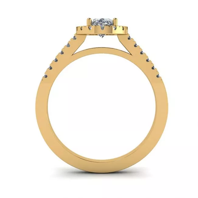 Oval Diamond Ring Yellow Gold - Photo 1
