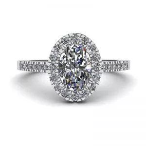 Oval Diamond Ring White Gold