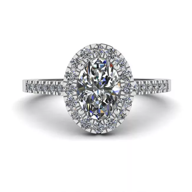 Oval Diamond Ring White Gold