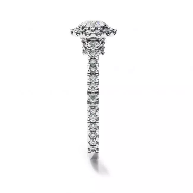 Halo Round Cut Diamond Ring - Photo 3