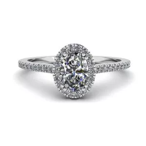 Halo Diamond Oval Cut Ring