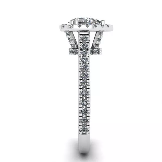 Halo Diamond Pear Cut Ring - Photo 2