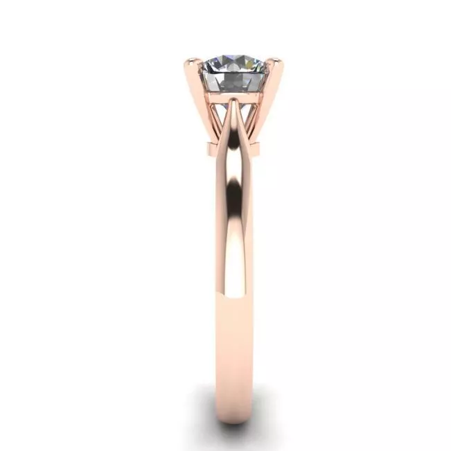 Classic Diamond Ring with One Diamond in Rose Gold - Photo 2