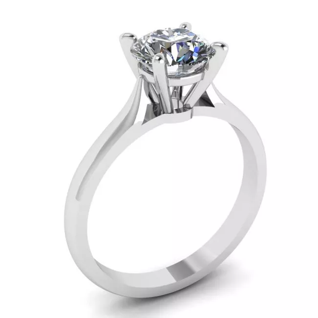 Classic Diamond Ring with One Diamond - Photo 3
