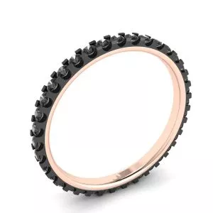 Black Diamonds Pave Eternity Ring Rose Gold - Photo 3