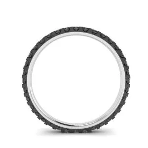 Black Diamonds Pave Eternity Ring White Gold - Photo 1