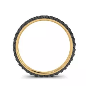 Black Diamonds Pave Eternity Ring Yellow Gold - Photo 1