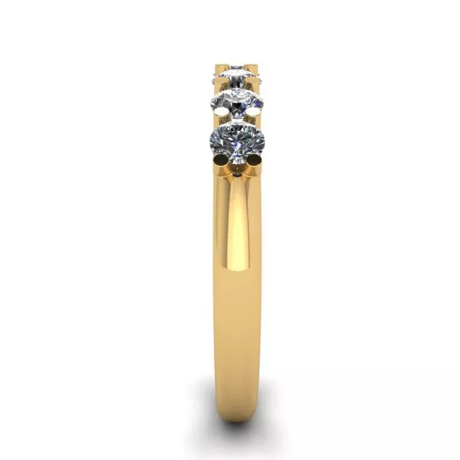Classic Seven Round Diamond Ring Yellow Gold - Photo 2