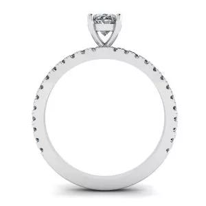 Oval Diamond Ring with Side Pave - Photo 1