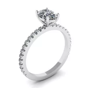 Oval Diamond Ring with Side Pave - Photo 3