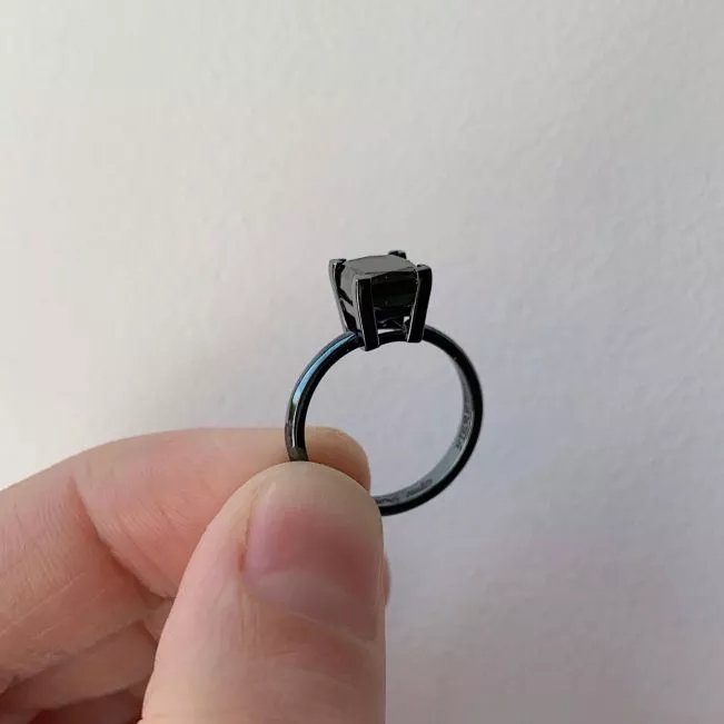 Black Diamond Ring Yellow Gold - Photo 4