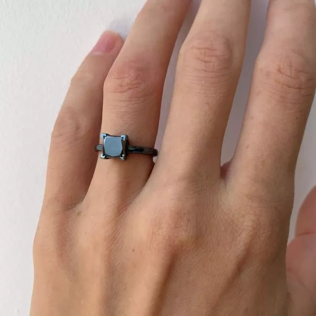 Black Diamond Ring Yellow Gold - Photo 5