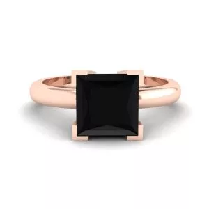 Black Diamond Ring Rose Gold