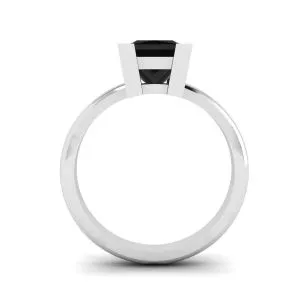 Black Diamond Ring  White Gold - Photo 1