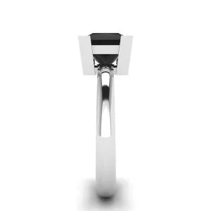 Black Diamond Ring  White Gold - Photo 2