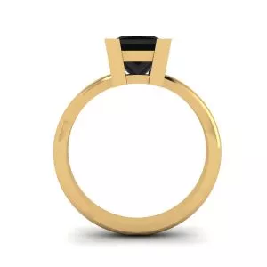 Black Diamond Ring Yellow Gold - Photo 1