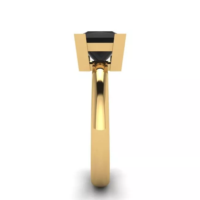 Black Diamond Ring Yellow Gold - Photo 2