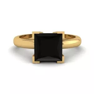 Black Diamond Ring Yellow Gold