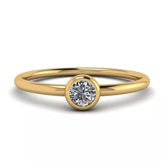 Round Diamond Small Ring La Promesse Yellow Gold, Enlarge image 1