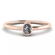 Oval Diamond Small Ring La Promesse Rose Gold