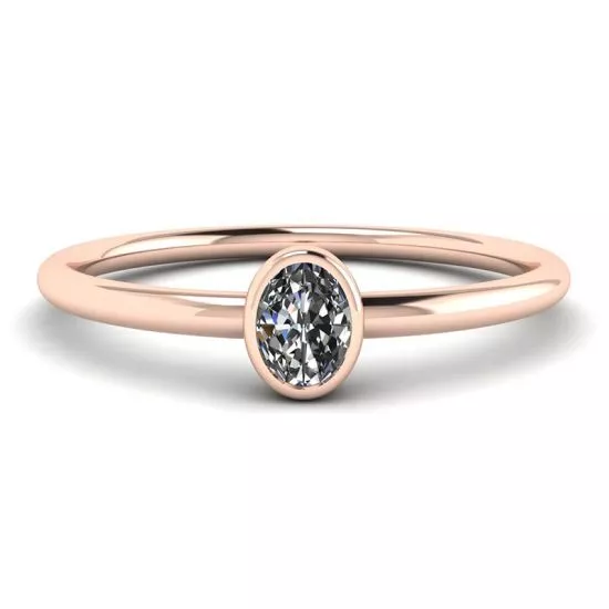 Oval Diamond Small Ring La Promesse Rose Gold, Enlarge image 1