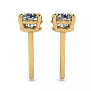 Perfect Round Diamond Studs Yellow Gold  - Photo 1