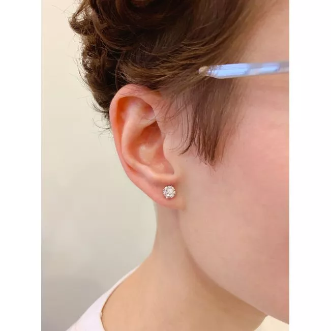 Perfect Round Diamond Studs Rose Gold - Photo 3