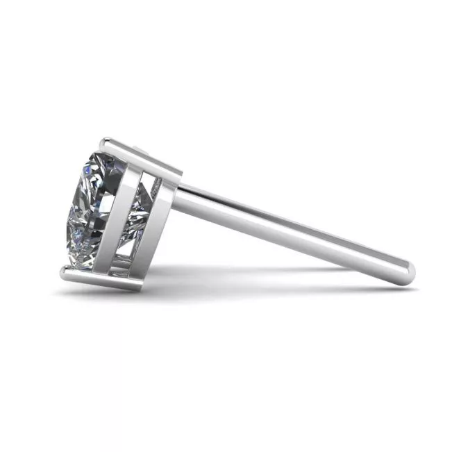 Heart Shape Diamond Stud Earrings White Gold - Photo 1