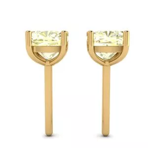 Cushion Yellow Diamond Stud Earrings in 18K Yellow Gold - Photo 1