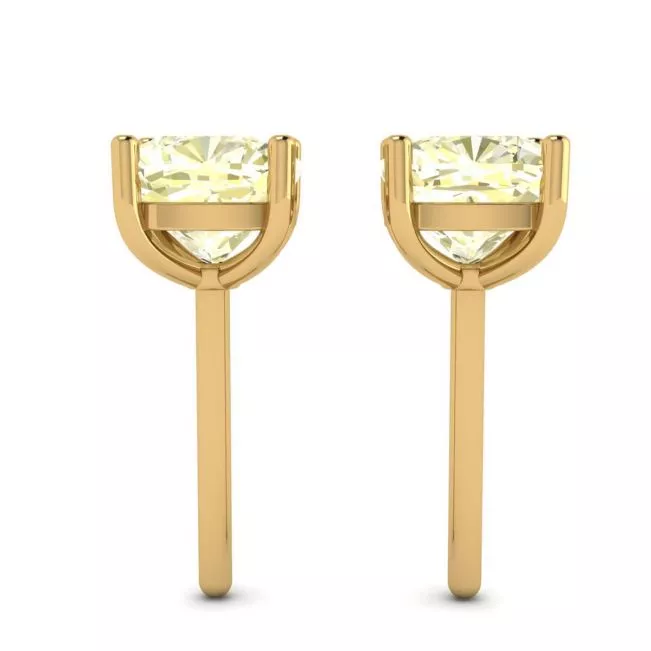 Cushion Yellow Diamond Stud Earrings in 18K Yellow Gold - Photo 1