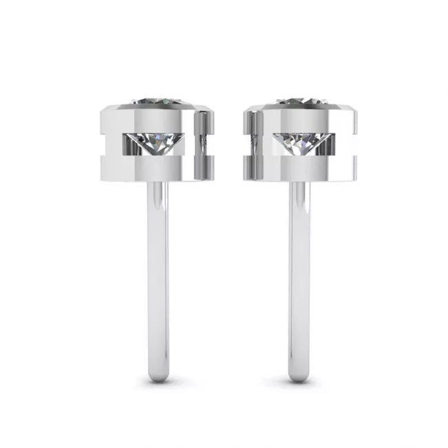 Round Diamond Studs White Gold  - Photo 1