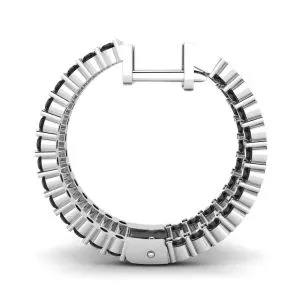 Black Diamond Hoop Earrings  - Photo 1