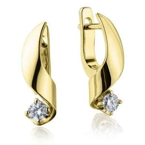 Small Earrings with 3 mm Diamond - Ruban Collection 