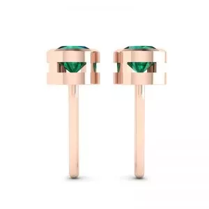 Emerald Stud Earrings in Rose Gold - Photo 1
