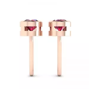 Ruby Stud Earrings in  Rose Gold - Photo 1