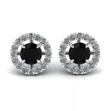 5 mm Black Diamond Studs with Detachable Halo Jackets  