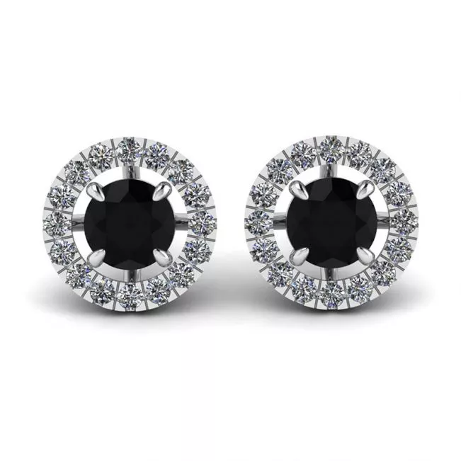5 mm Black Diamond Studs with Detachable Halo Jackets  