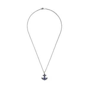 Anchor Sapphire Pendant in 18K White Gold - Photo 7