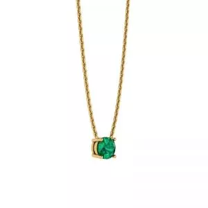 1/2 carat Round Emerald on Yellow Gold Chain - Photo 1