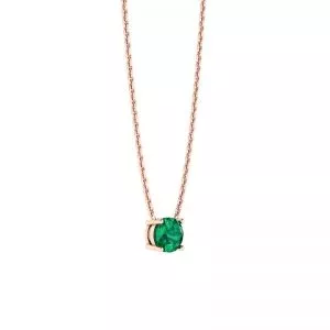 1/2 carat Round Emerald on Rose Gold Chain - Photo 1