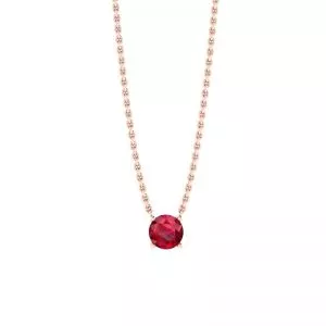1/2 carat Round Ruby on Rose Gold Chain