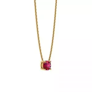 1/2 carat Round Ruby on Yellow Gold Chain - Photo 1