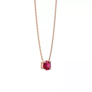 1/2 carat Round Ruby on Rose Gold Chain - Photo 1