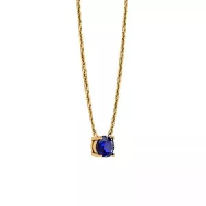 1/2 carat Round Sapphire on Yellow Gold Chain - Photo 1